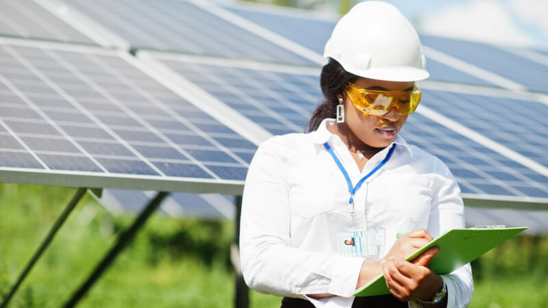 A clean energy developer at a renewable energy site