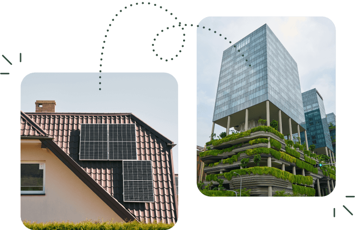 A selection of buildings with energy efficiency retrofits